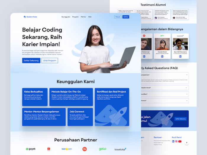 Akademi Kode Landing Page - Online Coding Learning Platform