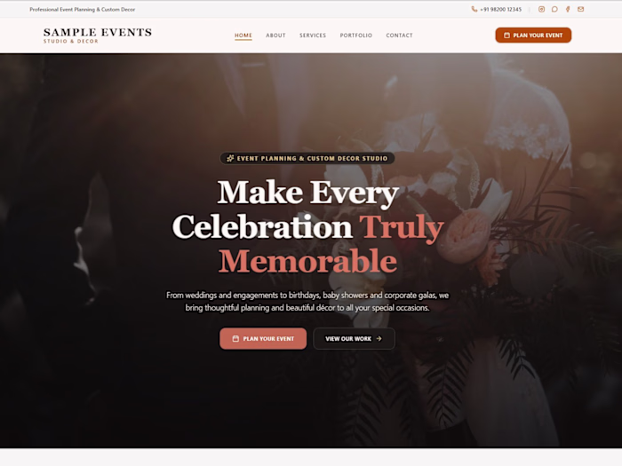 Luxury Event Planner Website Concept A modern, elegant websi...