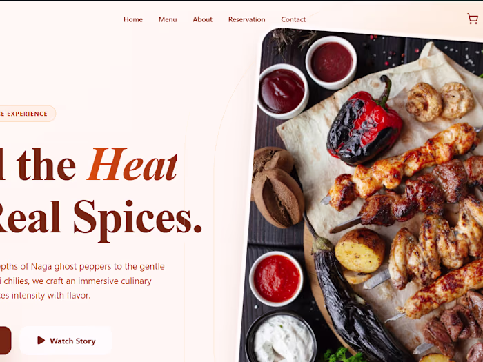 Spices: Online Menu & Ordering Website