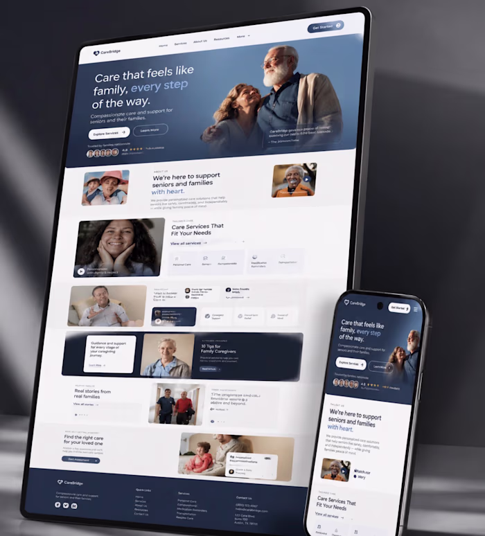 Designed a responsive healthcare platform