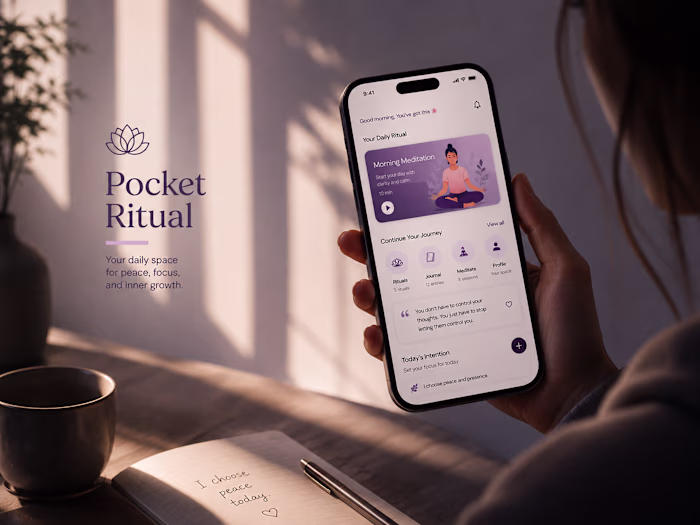 Pocket Rituals App Landing Page Design