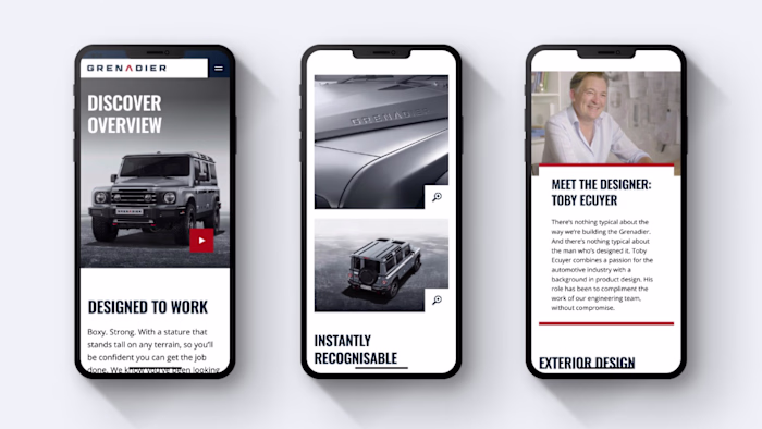 INEOS Grenadier Digital Experience Design