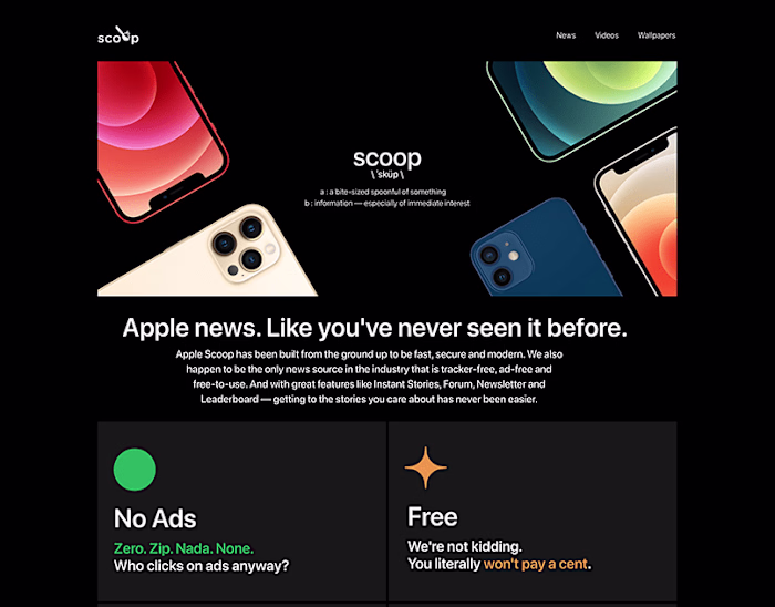 Apple Scoop - About Page Design