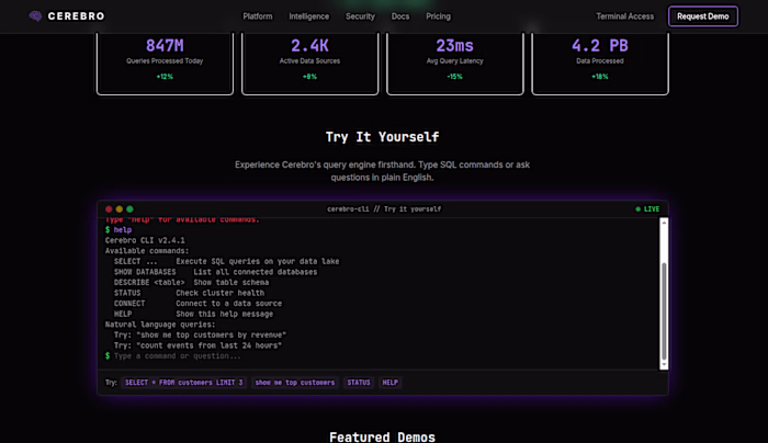 Cerebro is a concept landing page for a future product that ...
