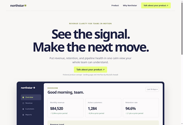 Northstar — B2B SaaS Landing Page Concept