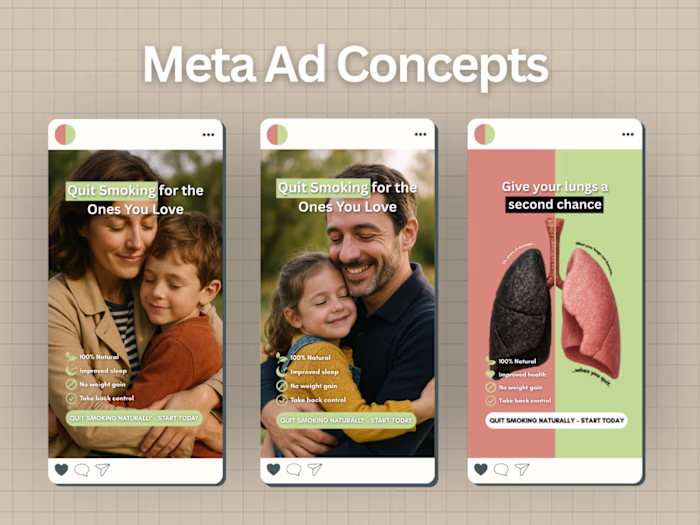 Meta Ad Design Concepts for Premium Wellness Brand