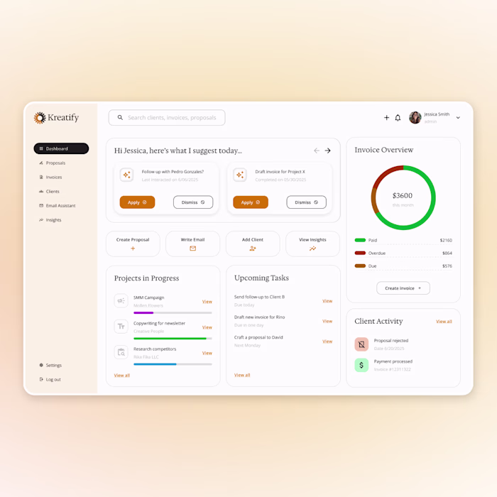 Kreatify - CRM Platform 