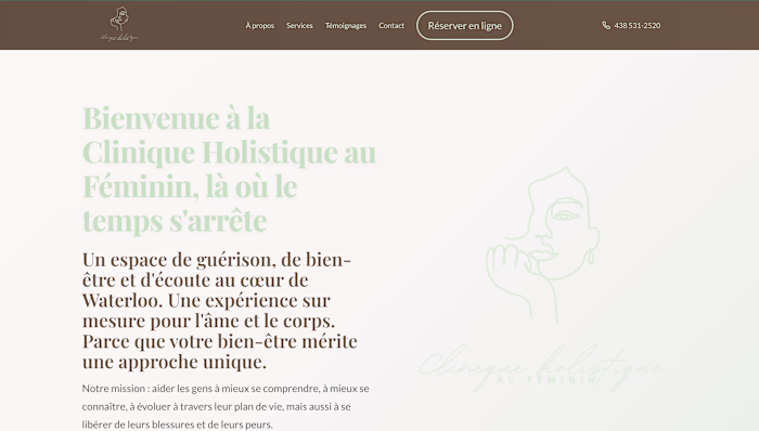 Complete website built for a holistic wellness clinic locate...