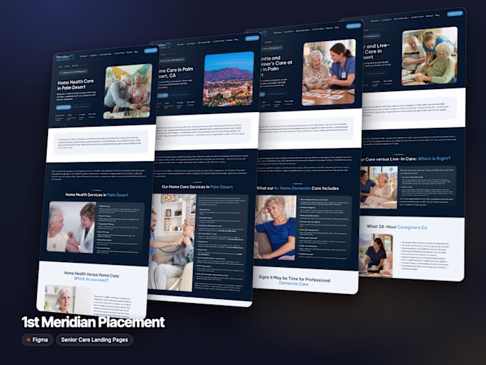 1st Meridian Placement | Figma Landing Pages for Senior Care
