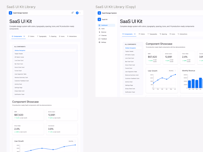 SaaS UI Kit — a design library built with ChatGPT + MagicPath