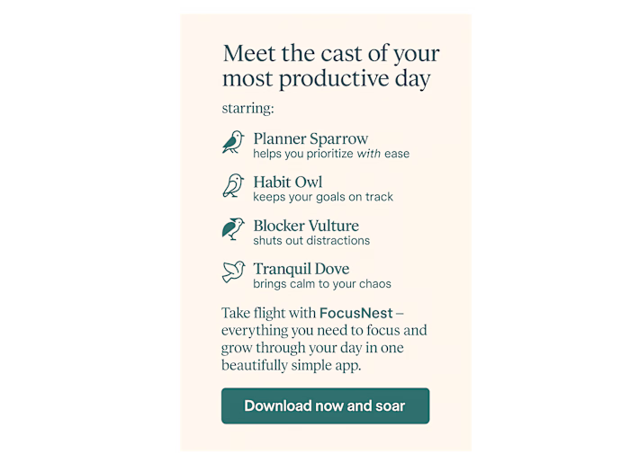 FocusNest - Productivity App