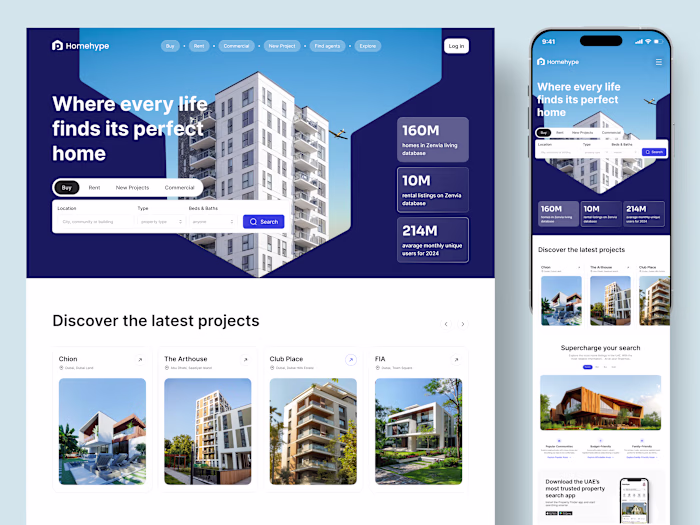 Homehype – Real Estate Landing Page Design