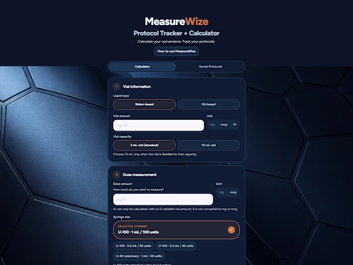 MeasureWize – Protocol Tracker & Calculator