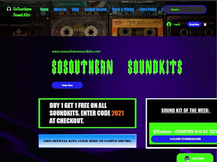 E-commerce website digital music products
