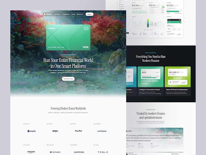 Finova Finance Landing Page Design