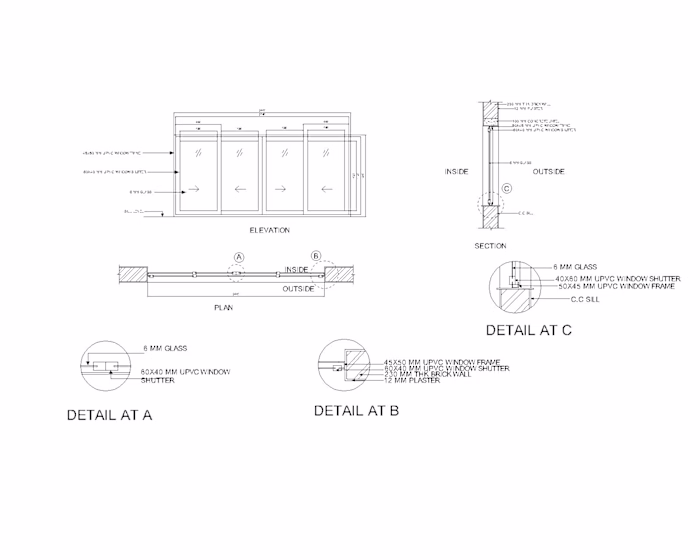 📐 UPVC Sliding Window –