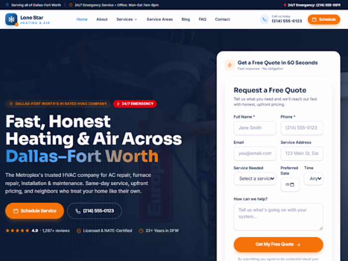 Free Websites for HVAC businesses.