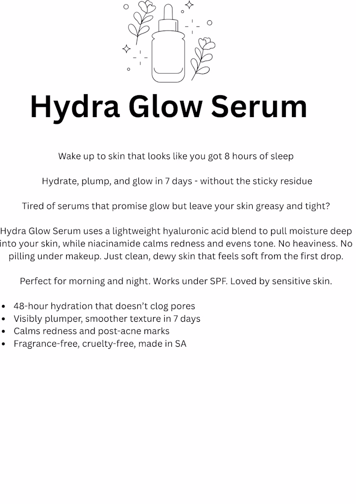 Hydra Glow Serum Product Page