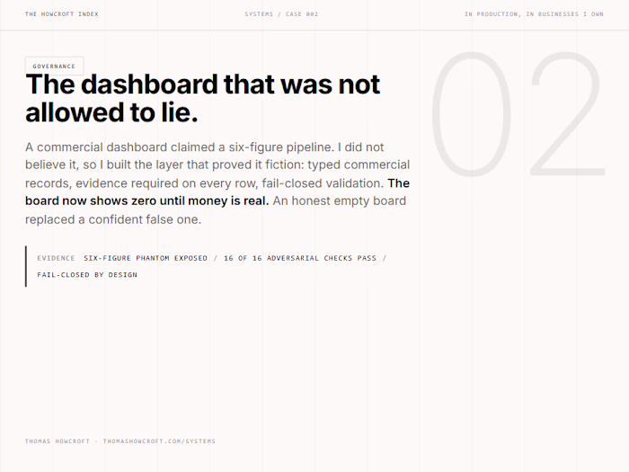 The dashboard that was not allowed to lie
