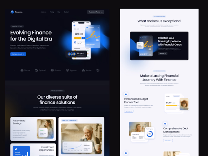 Financia — Sleek Modern Finance | Web Design and Development