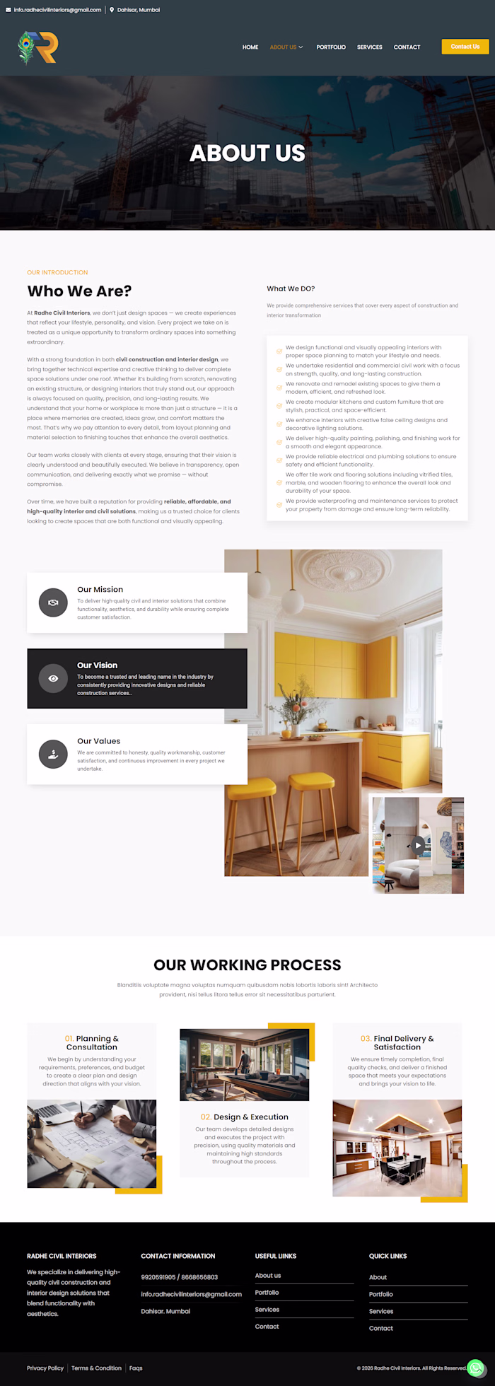Radhe Civil Interiors Website Development

I