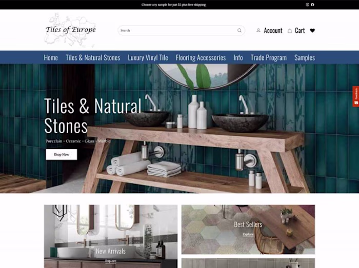Tiles of Europe Shopify Website