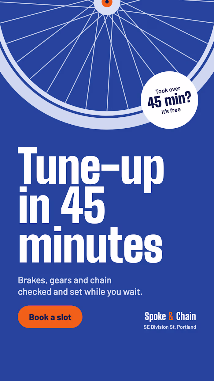 Ad banner set in five sizes for a bike repair shop