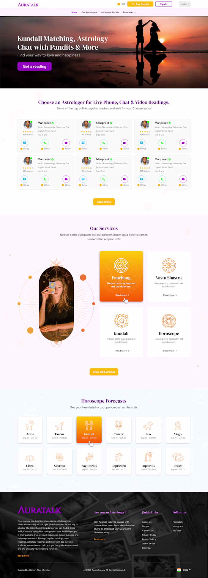 Auratalk.com Web design Concept