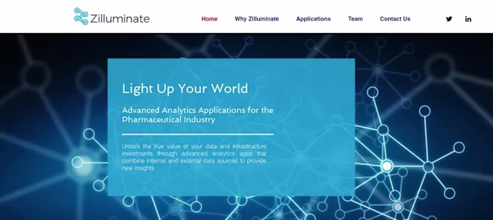 A Website for a Pharmaceutical Analytics Company