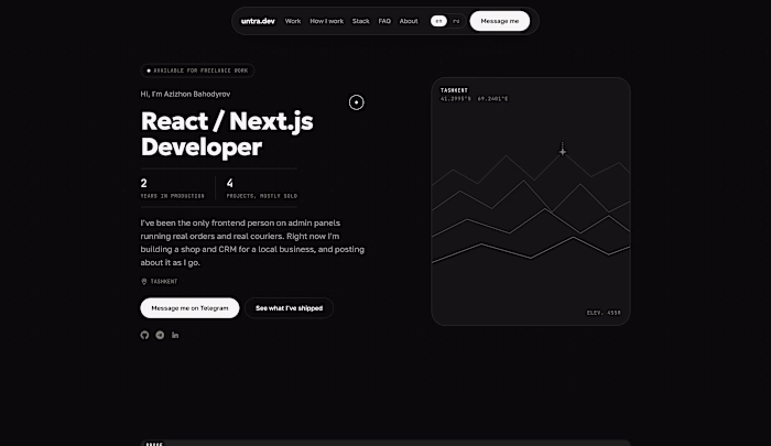 Untra.dev — Personal Portfolio & Case Studies