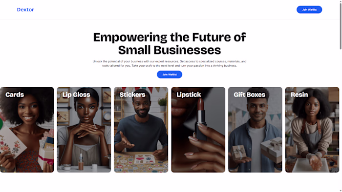 Dextor App Waiting List Landing Page