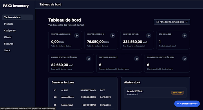 Built a full inventory & invoicing system (PAXX): real-time ...