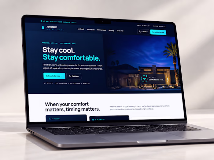 AeroTemp HVAC Website Redesign & Development