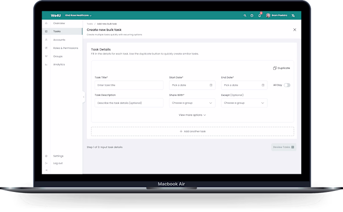 We4U Task Management Redesign: Improving Efficiency
