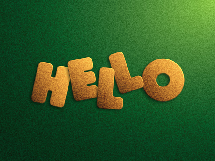 Hello Gold Texture 3d Typography