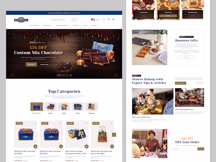 Luxury E-Commerce Landing Page Redesign for Ghirardelli