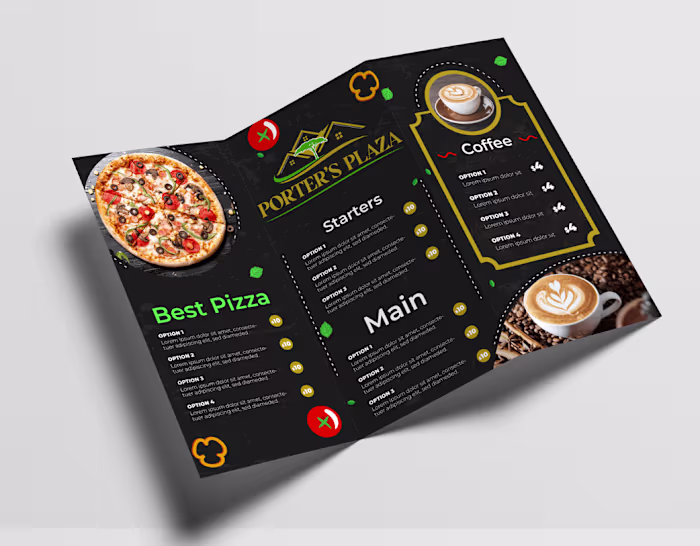 Elegant Menu Design for Porter’s Plaza🙌