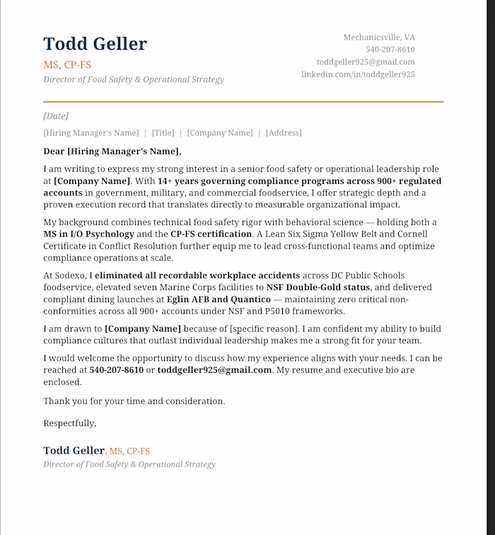 A letter of interest