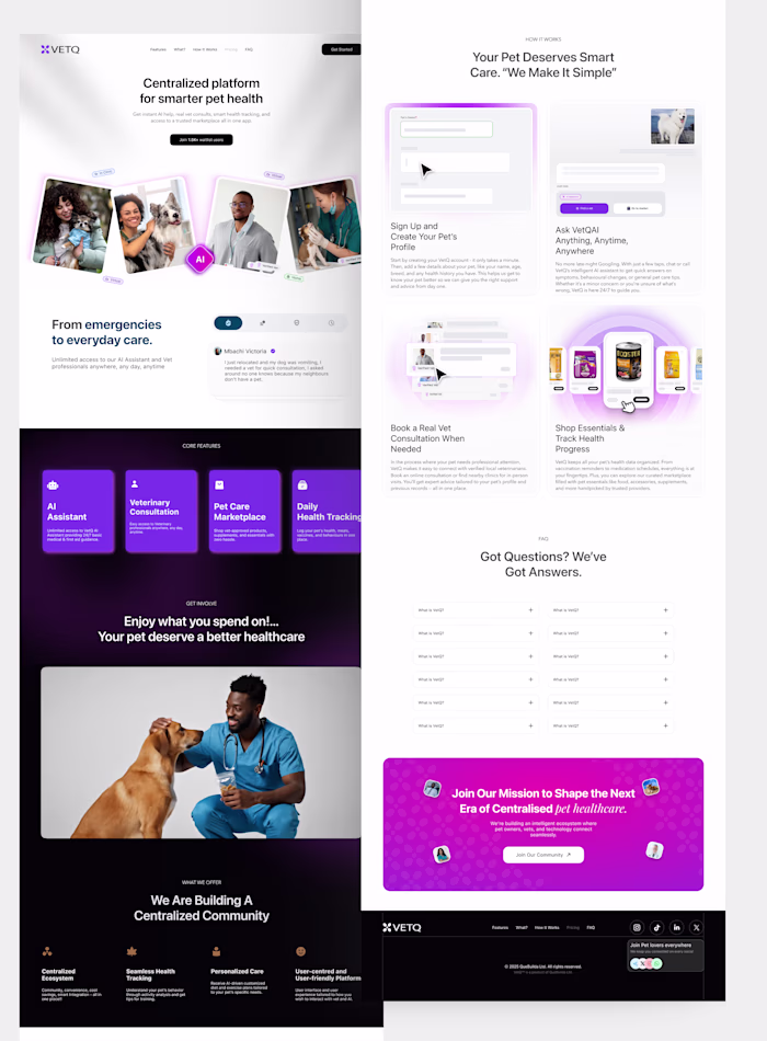 A Landing page website for