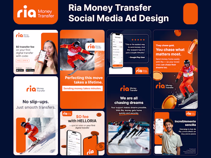 Social Media Ad Creatives for Ria Money Transfer