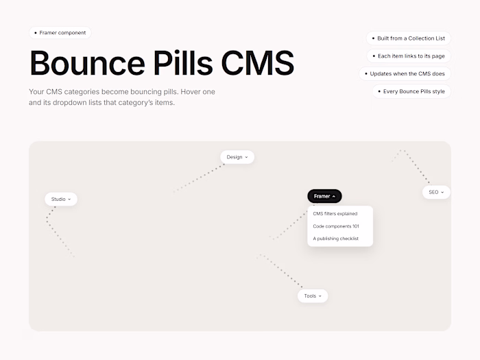 Bounce Pills: a Framer code