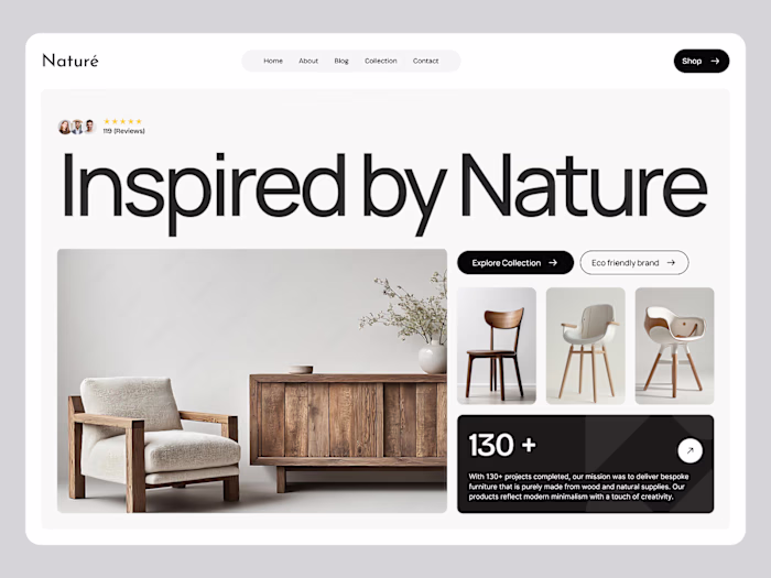Nature-Inspired Furniture Landing Page Design