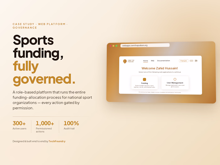 Own the Podium — Role-Based Funding Platform