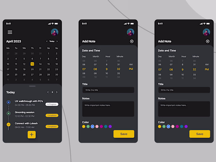 Notes mobile app Design
