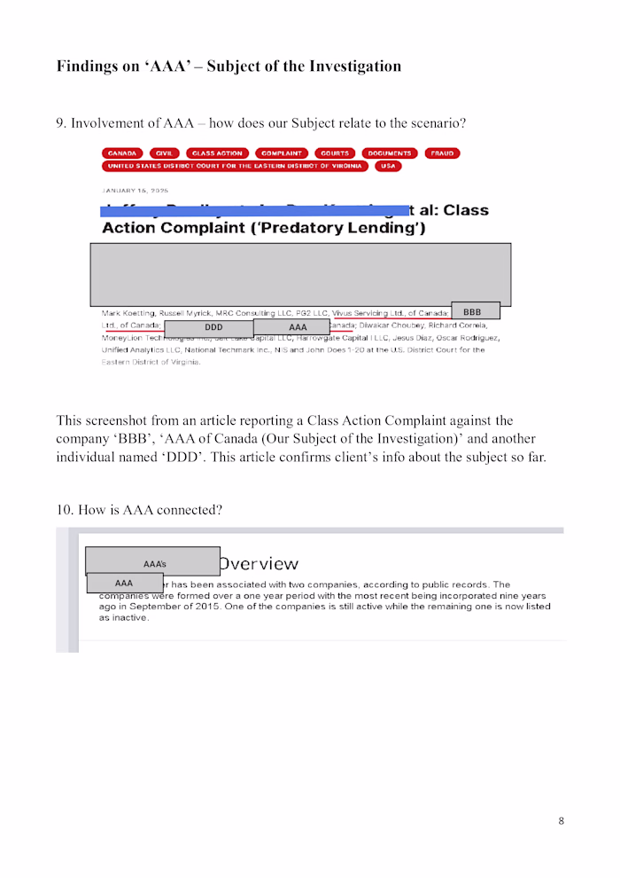 OSINT-powered Due Diligence on Corporate Fraud Suspect
