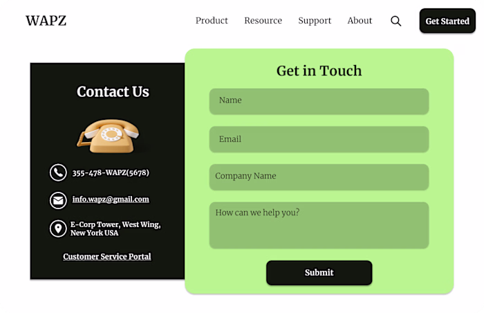 Contact Us page