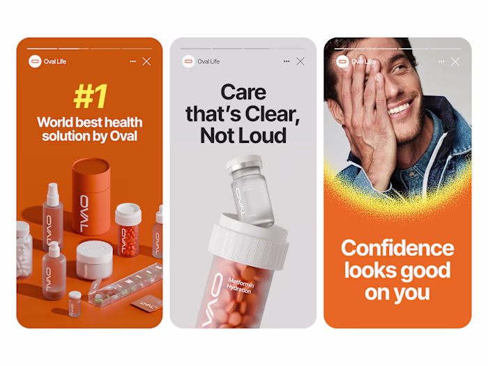 Social media creatives for Oval,