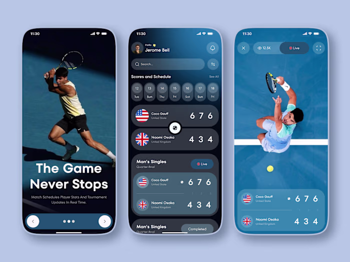 Tennis Sports Mobile App