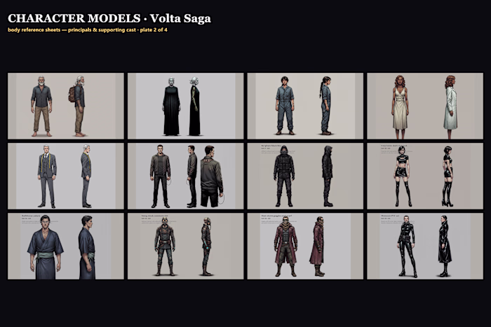 Full-body reference sheets for VOLTA