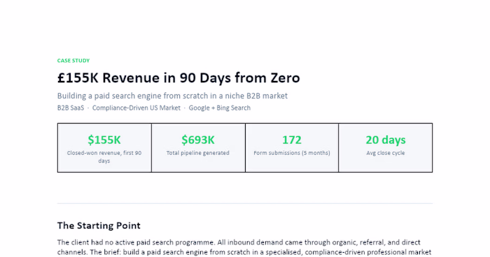 £155K Revenue in 90 Days from Zero
